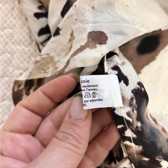 Eskandar 100% Silk Abstract Print Shirt – Oversized Fit - Picture 12 of 13